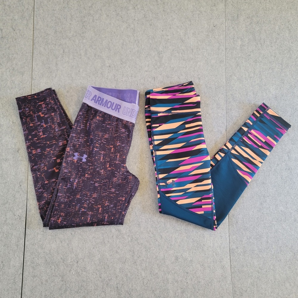 Lot of 2 Girls Youth Under Armour Leggings Size Large - Picture 1 of 3